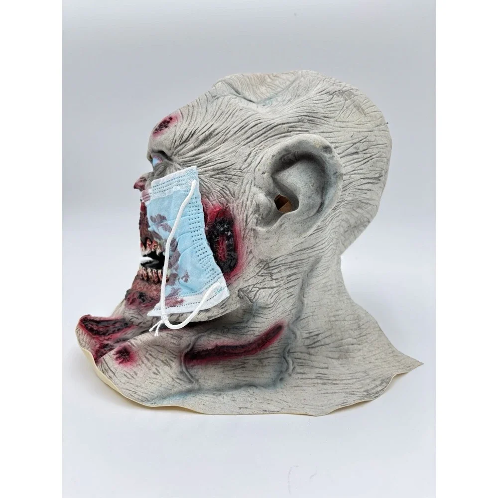Zombie Full Head Latex Mask Bloody Surgical Mask Horror Halloween Adult Prop